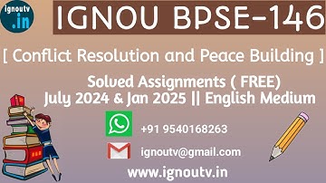 IGNOU BPSE-146 Solved Assignment July 2024 & Jan 2025 [FREE] || IGNOU BAG || IGNOU TV || IGNOU ||