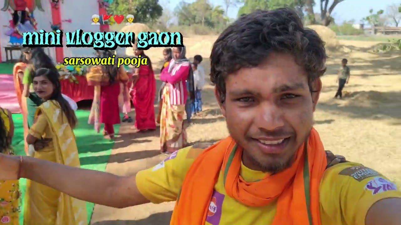 mini vlogger gaon me sarsowati pooja video🔥🙏❤️