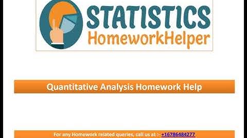 Quantitative Analysis Homework Help