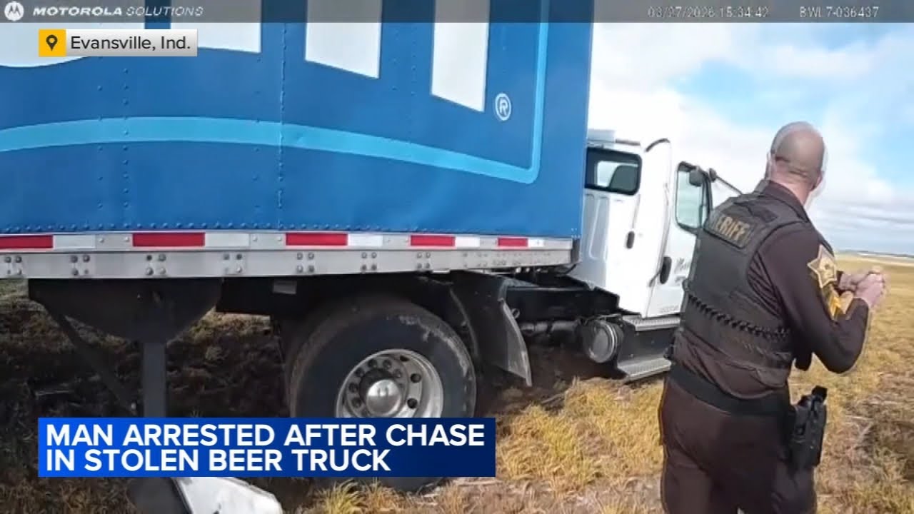 Man arrested after chase with stolen beer truck in Indiana - YouTube