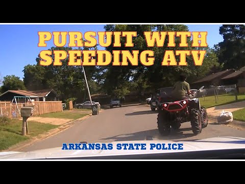 Pursuit on speeding ATV?  Fleeing Can-Am Renegade chased by Arkansas State Police #chase #pursuit
