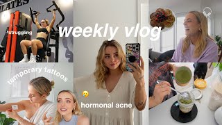 WEEKLY VLOG | hormonal acne | temporary tattoos | whitefox haul | period feels | Conagh Kathleen