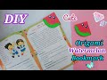 Cute  origami watermelon bookmark  paper bookmark  origami bookmark  aditi yuvika