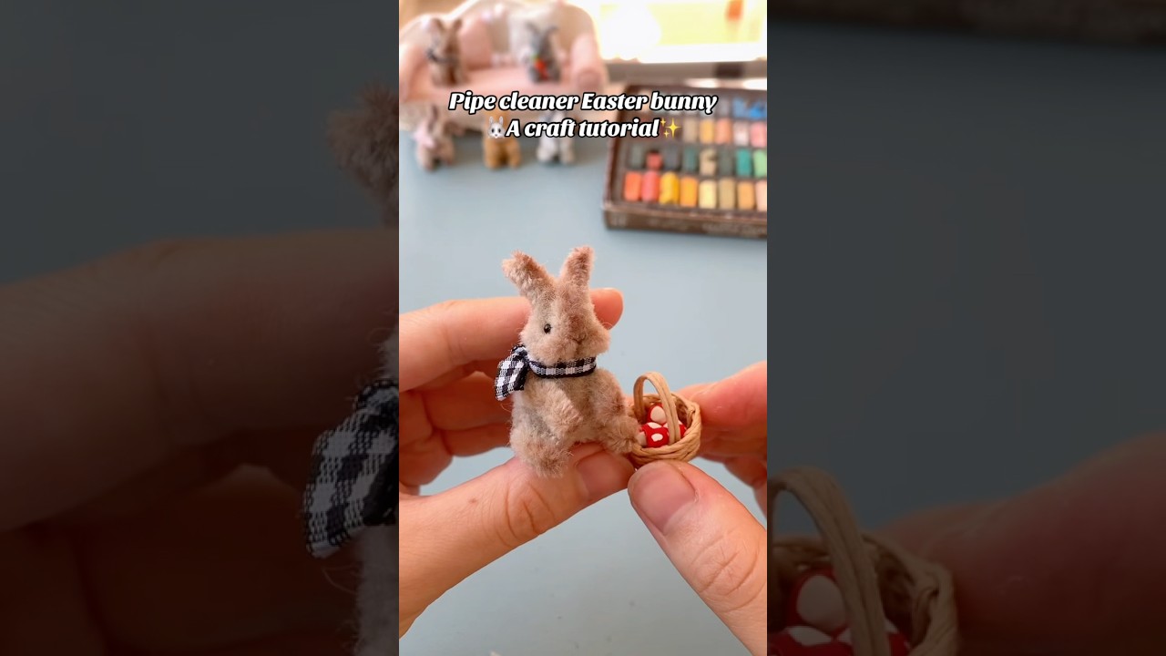 Easy DIY pipe cleaner craft tutorial: Easter bunny #craftideas #diy