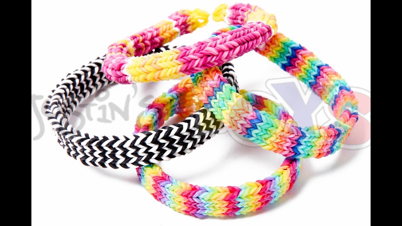 loom bands designs - Rainbow Loom, Heart Armband - YouTube