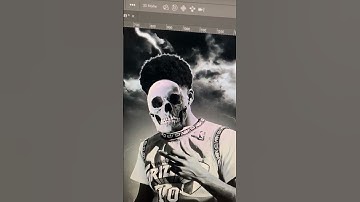 How to make a skull face effect in Photoshop #shorts #tutorial #photoshop #tahadesigns