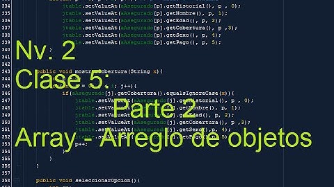 Tutoriales Java - Nv.2 - Metodologia de Programacion: Clase 5 - Array - Arreglos de Objetos pt2