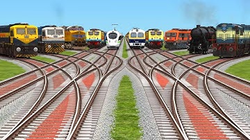 9 Realstic Railgadi Passing By Curved‼️ Branched Tracks | indian railways | bumpy railroad tracks