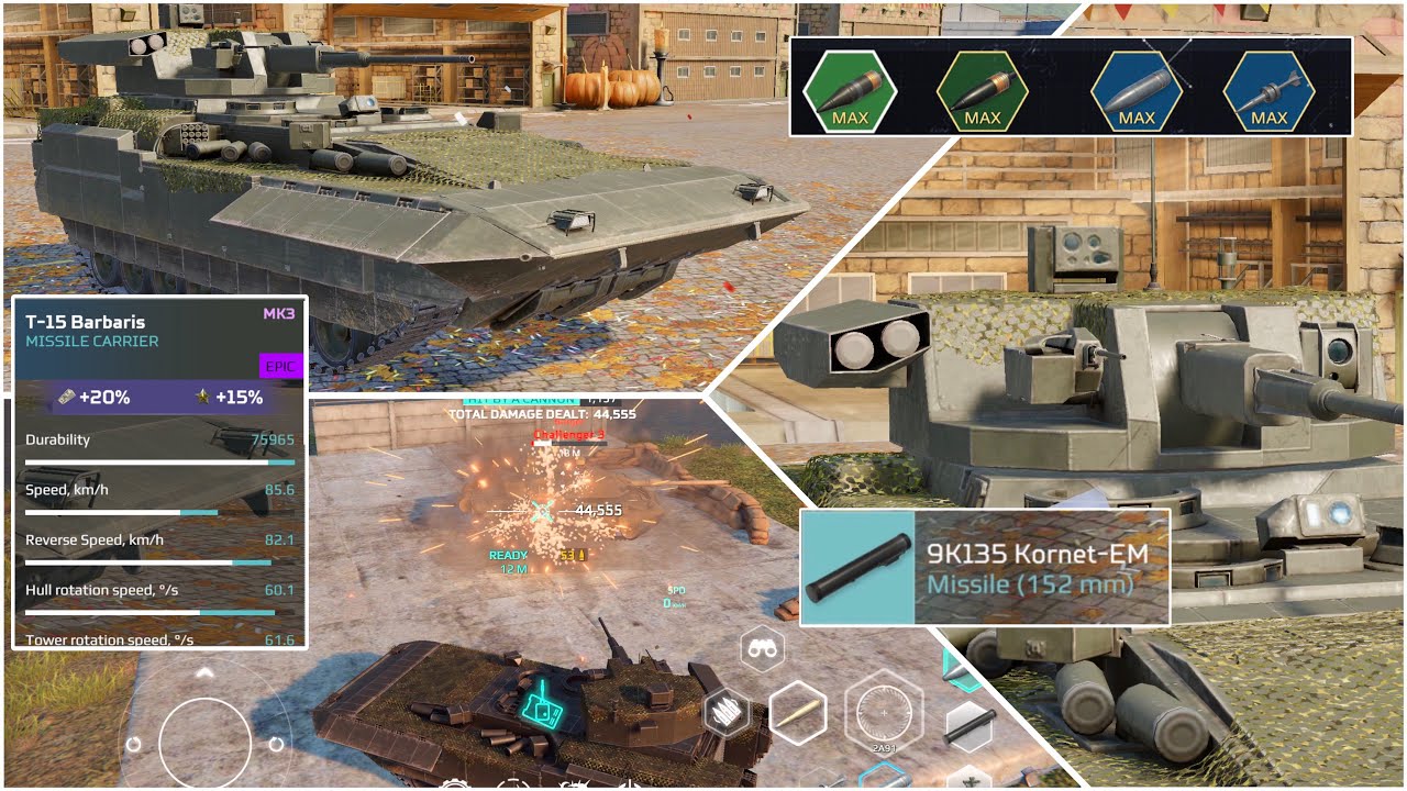 MWT Tank Battles T15 Barbaris is Free battlepass reward/mk3 stats and damage test/kochevnik lite