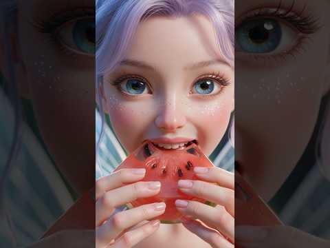 【ASMR】クリスタルのスイカ一口いかが？森の庭の妖精#fairy #glass #satisfyi#asmr #short