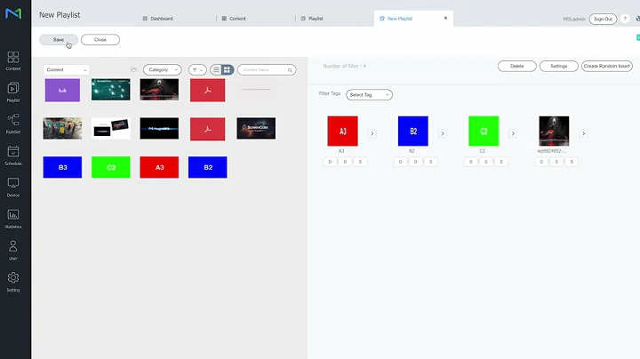 MagicInfo Services shows how to add background music to content items