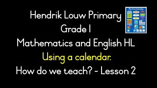 How to use a calendar in grade 1 - Lesson 2