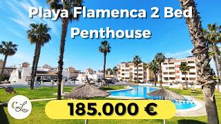 185,000 Playa Flamenca Penthouse 2 Bed 2 Bath Pool Gated Community
