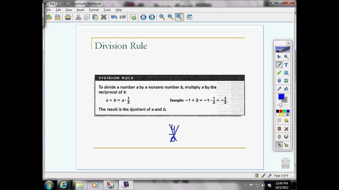 Division Of Real Numbers