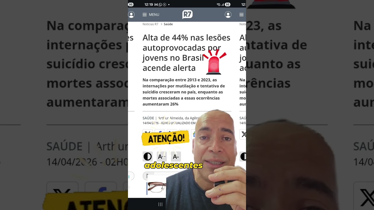 ⚠️ Sim, infelizmente, nossos adolescentes e adultos jovens estão se mut1l4and0 e até se m4t4nd0...