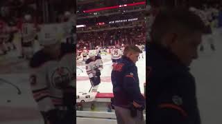 Chicago Blackhawks vs Edmonton Oilers pregame warmup(part 1) 1/7/18