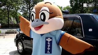もずやんタクシー出発式　車内にぬいぐるみ　大阪