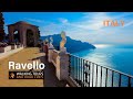 Ravello amalfi coast belle visite  pied du village italien villa cimbrone gardens italie 4k