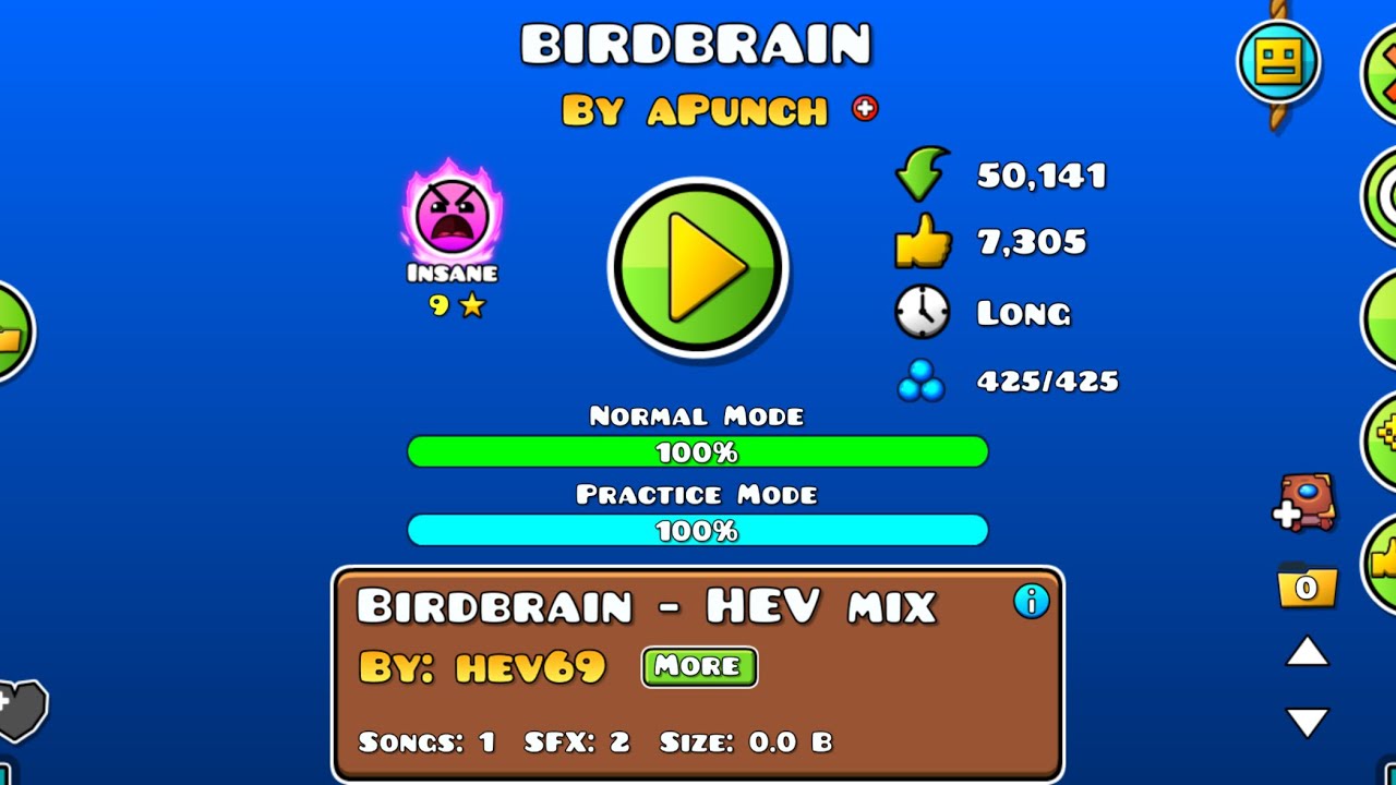 BirdBrain By aPunch (GD) #geometrydash #gd - YouTube