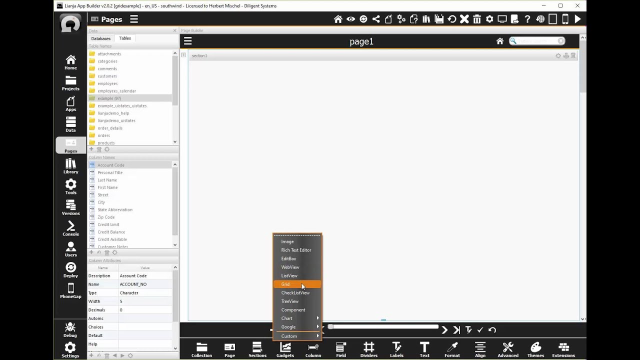 grid Gadget Example Lianja - YouTube