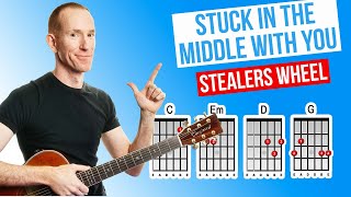 Stuck In The Middle With You ★ Stealers Wheel ★ Acoustic Guitar Lesson [with PDF]