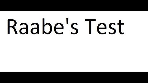 Infinite Series- RAABE