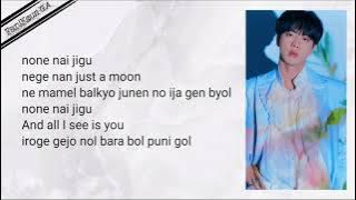 BTS _JIN_ 'MOON' Easy Lyrics [Lirik lagu Moon jin bts][Moon lyrics][Jin Moon][lirik Moon]