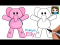 How to draw elephant elly  pocoyo