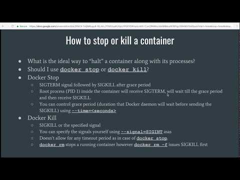 How to stop or kill a container