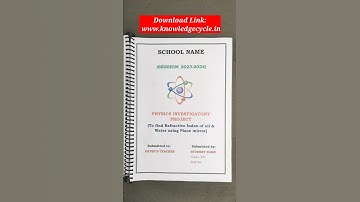 Physics Investigatory Project PDF | Physics Project File for class 12 #physicsprojects #projectfile