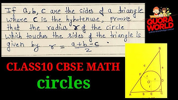 If a,b,c are the sides of a triangle where c is the hypotenuse, prove that the radius r of the circl
