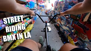 RIDING BMX ALL OVER DOWNTOWN LA (BMX)