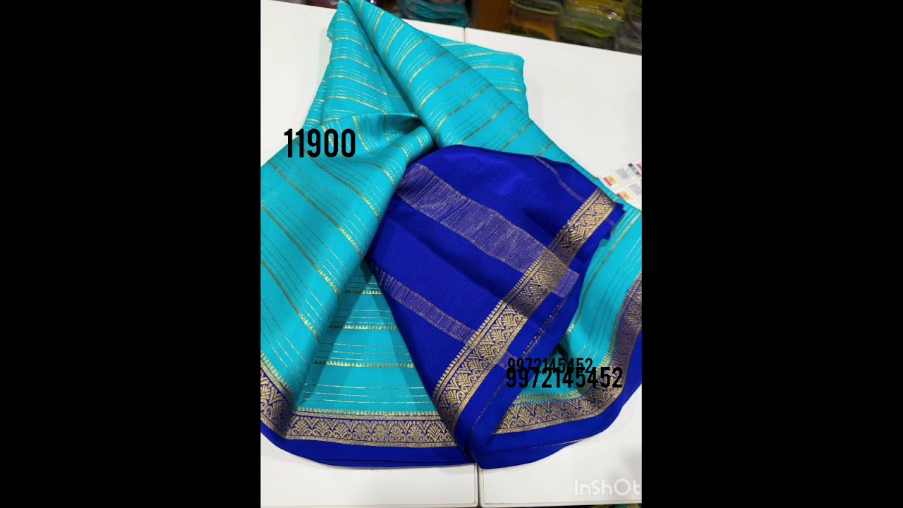 Mysore pure silk saree with silk mark certified/Horizontal lines/11900/120gm #9972145452 #mysoresilk
