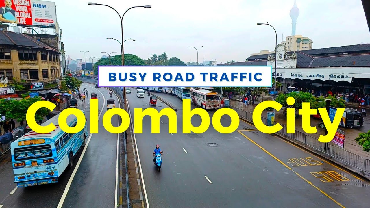 Colombo Fort | Busy Street View | Original Traffic Sounds | Sri Lanka