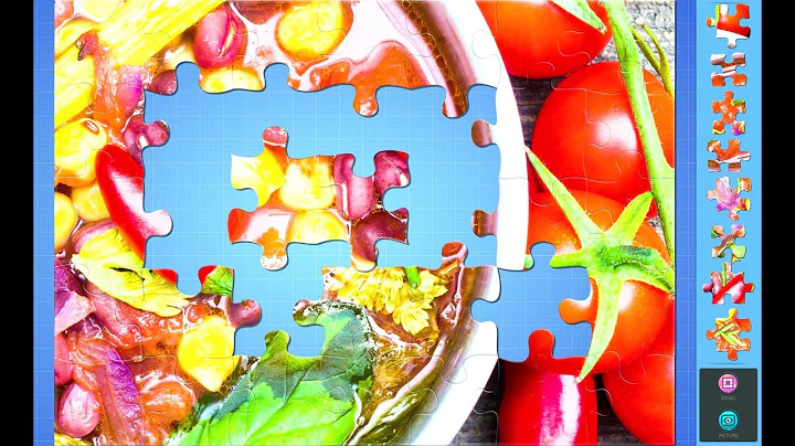 Solving Magic Jigsaw Puzzles 108 (35 pcs with rotation) Colors of food