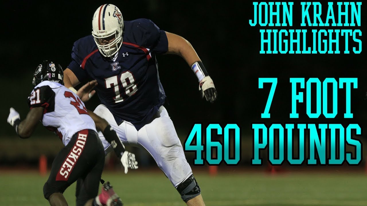 The Worlds Biggest Football Player Ever John Krahn Football Highlights