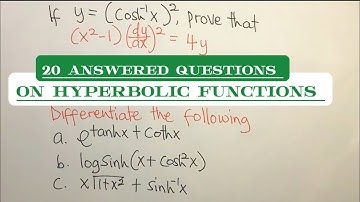 Hyperbolic functions Questions & Answers 1