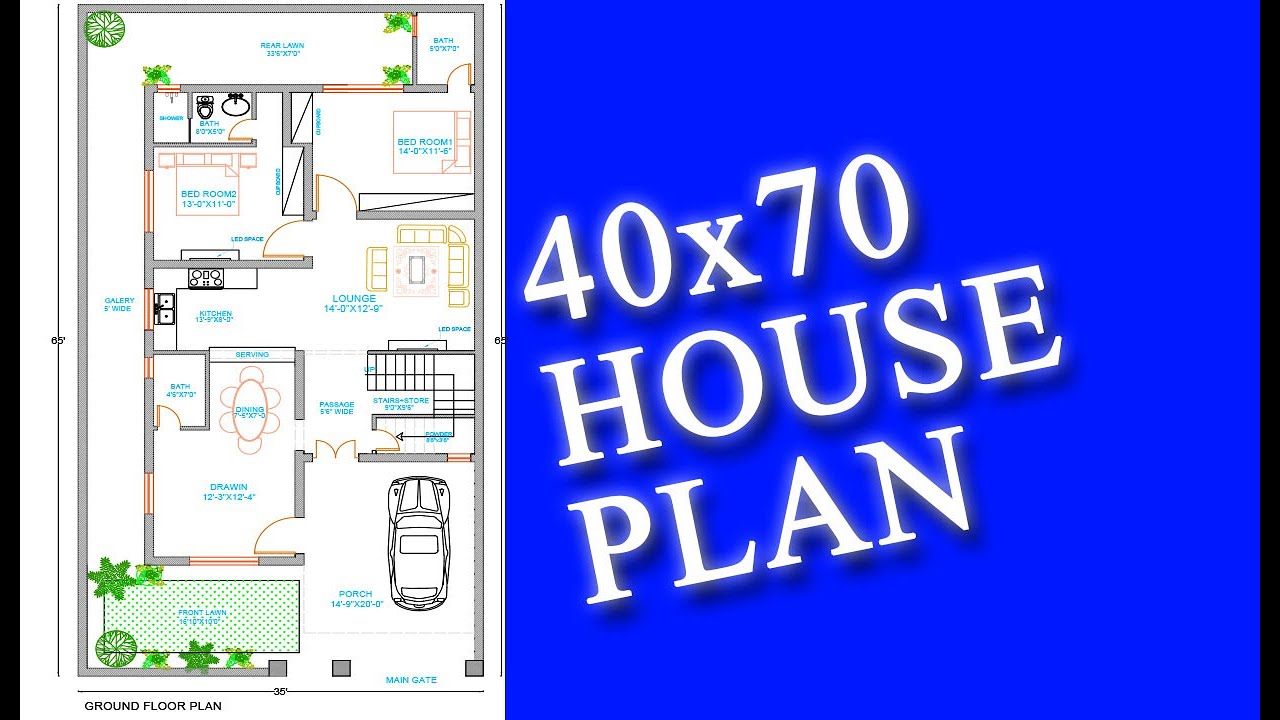 40x70 House Plan Design 40 70 Ghar Ka Naksha 3 Bhk Home Plan Youtube