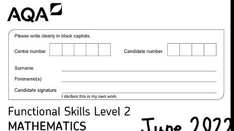 Functional Skills Maths L2 Jun2022 AQA