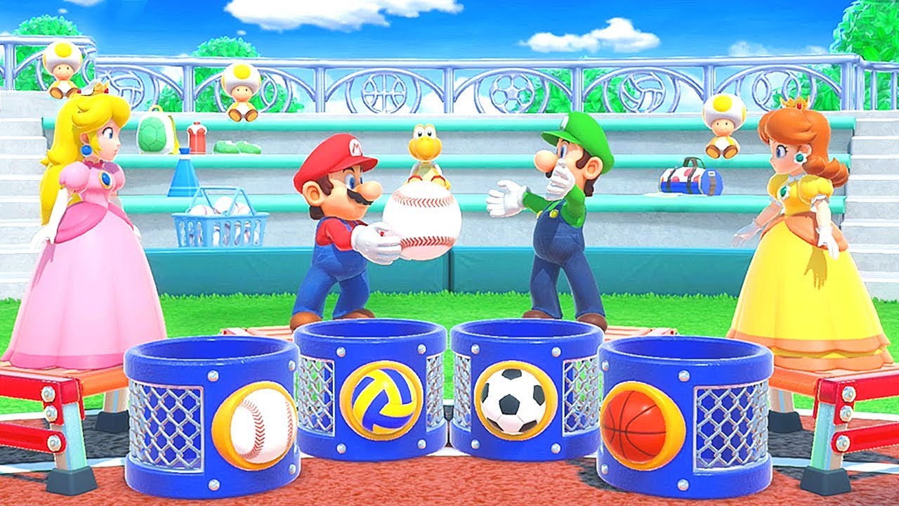 "Super Mario Party Minigames" Rival Survival Part 2 Mario vs Luigi vs Peach vs Daisy