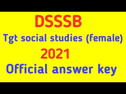 DSSSB tgt social studies female (2021) official answer key
