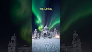 Frozen In Time Kolkatas Victoria Memorial In A Snow-Kissed Wonderland With Northern Lights