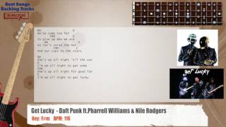 🎻 Get Lucky - Daft Punk ft. Pharrell Williams & Nile Rodgers Bass Backing Track chords