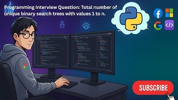 Programming Interview Question: Total number of unique binary search trees with values 1 to n.