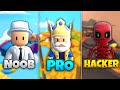 Noob Vs Pro Vs Hacker in Stumble Guys | Stumble Guys: Multiplayer Royal