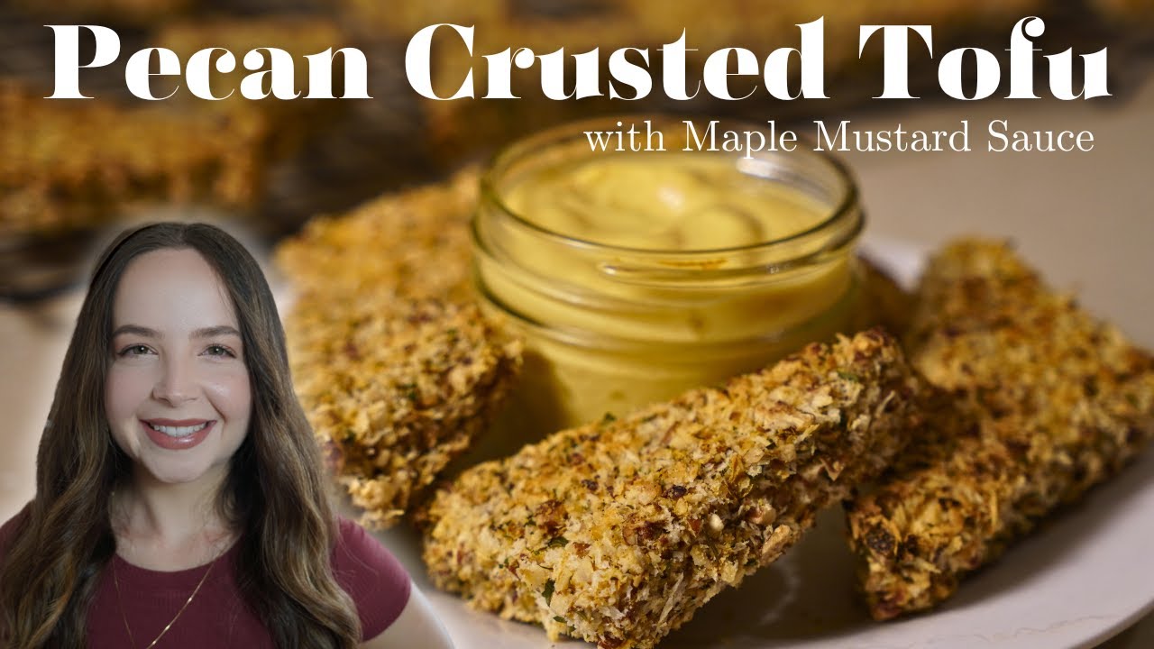 😋Pecan Crusted Tofu | With Homemade Maple Mustard Sauce!