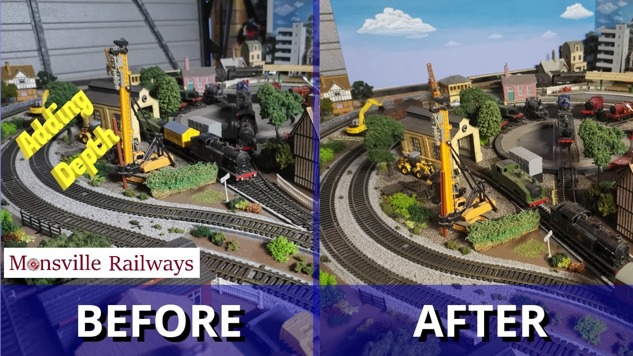 New Backing Board and Detail added to the Garage Project Model Railway - Part 11.