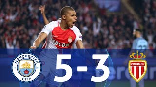 Manchester City Vs Monaco 5-3 2016-2017 Ucl Highlights