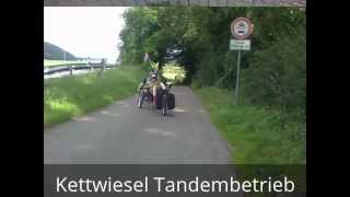Liegerad Kettwiesel (Hase) Tandem + Fahrradanhänger Bob