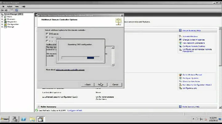 Windows Server 2008 R2 Basics #1 - Active Directory Installation